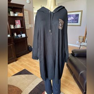 Calvin Klein blue hooded long sleeve tunic type sweater W/pockets-size XXL